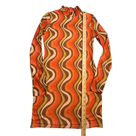 Princess Polly Retro Mesh Mini Dress Open Back Long Sleeve Size 8 Lined - Picture 6 of 7